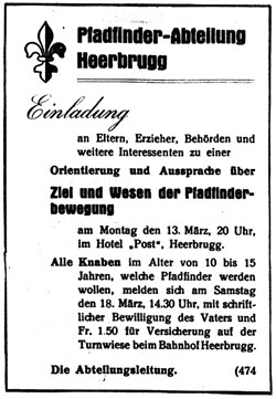 Protokoll «Ziel und Wesen der Pfadfinderbewegung»